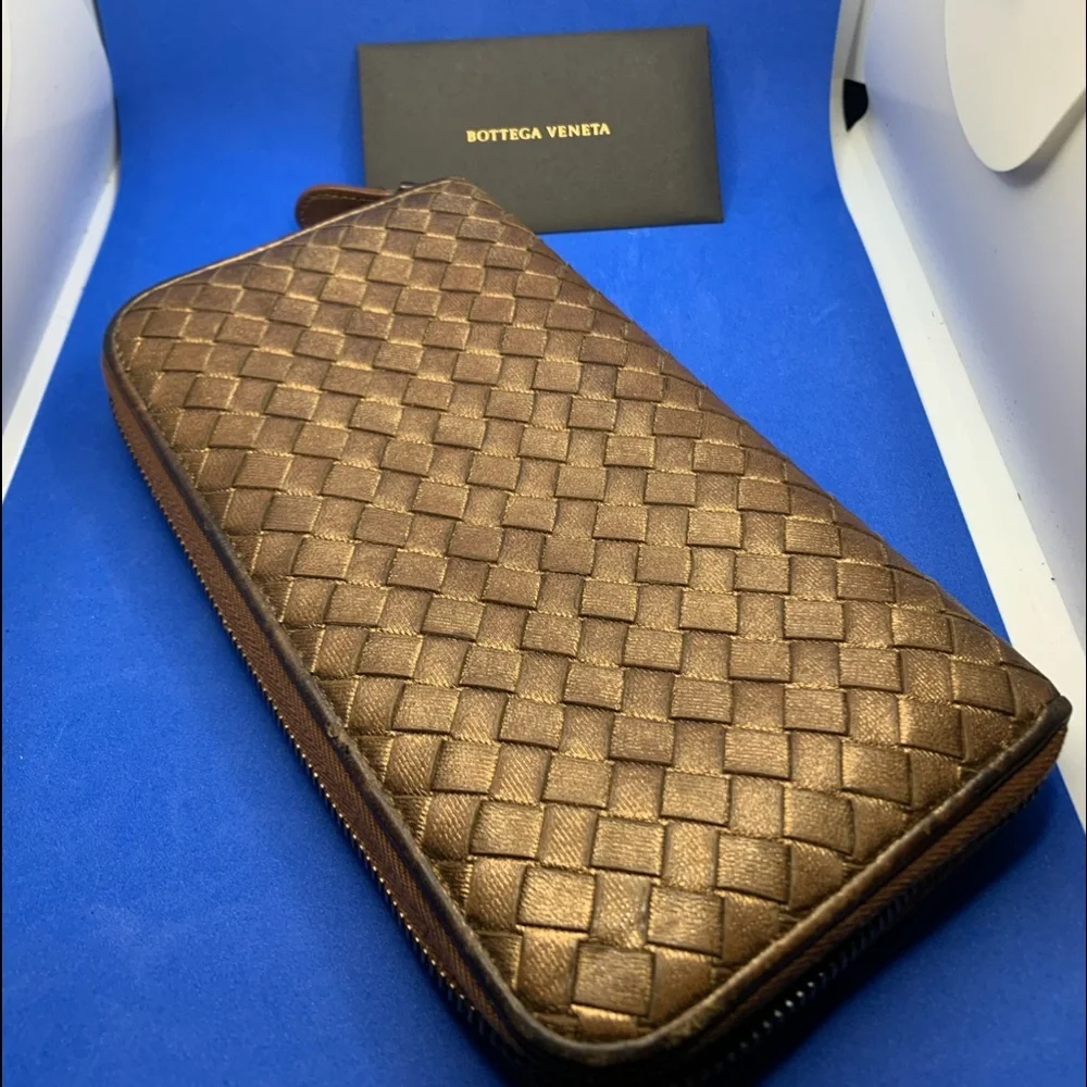 BOTTEGA‎ VENETA Nappa Intrecciato continental Zip Around Wallet